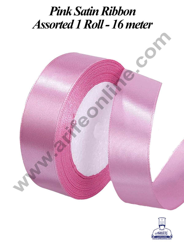 CAKE DECOR™ 1 Roll Pink Satin Ribbon | Gift Wrapping | Decoration (SBR-SR-02)