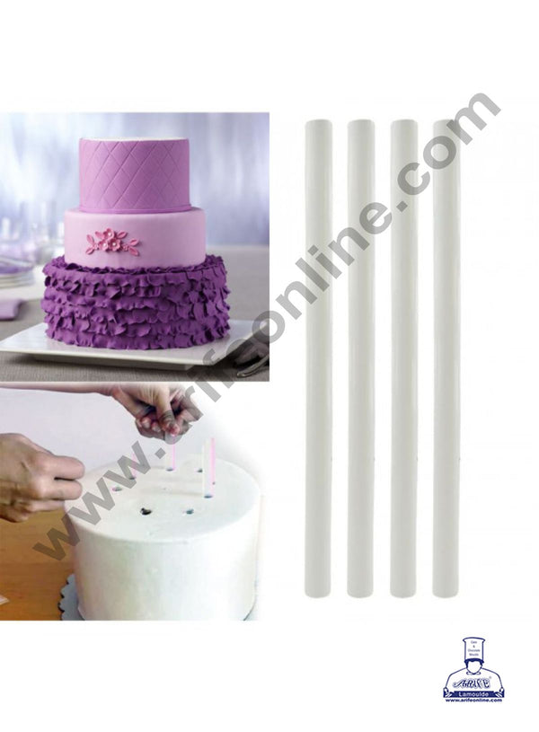 Cake Decor™ Plastic Dowel Rods for Tiered Cake Support – Pack of 4  | 31.8 cm x 1.8 cm