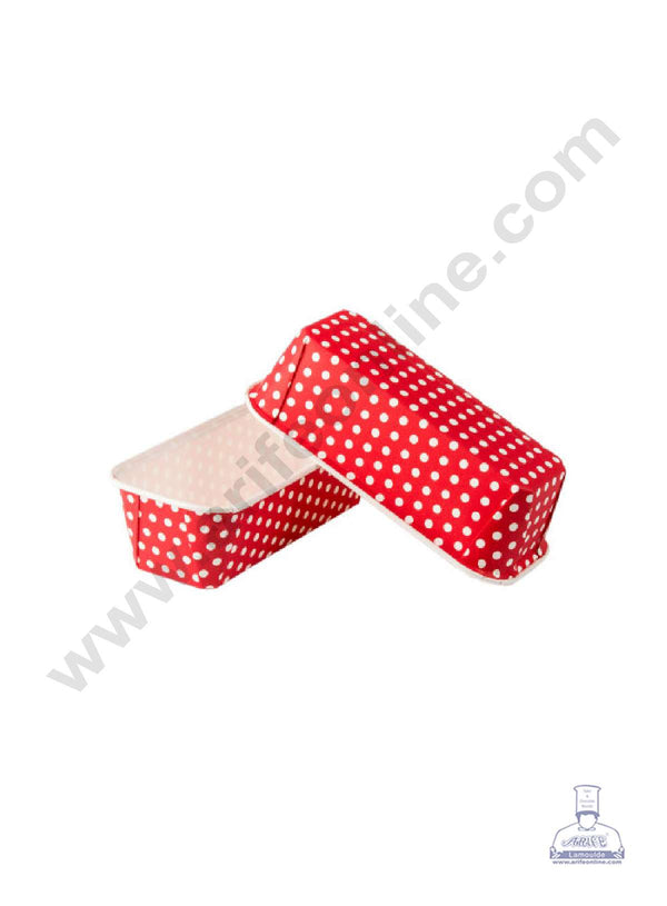 CAKE DECOR™ 10 Pcs Small Red White Polka Dot Design Bake and Serve Plum Cake Mold