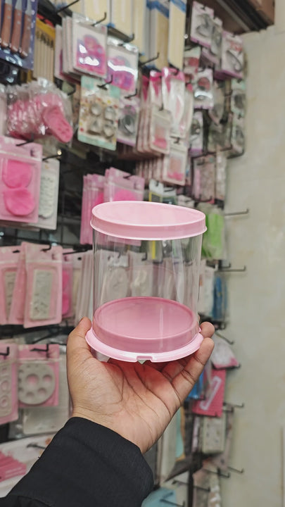 CAKE DECOR™ Mini Pinata Round Cake Box With Pink Base & Lid | Gift Box | Hamper Box | Pinata Box | Pull Me Up Cake Box | 1 Piece Box (Small) (SBBXT-092-Pink