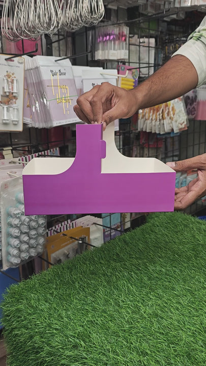 Heart Handle Hamper Box  (Purple)  | Gift Box | Gift Box With Heart Handle (1 Pcs Pack) CAKE DECOR™