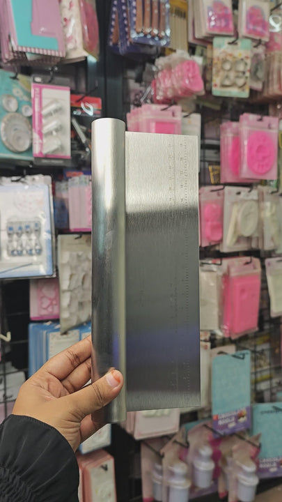 Cake Decor Stainless Steel Large Dough Scrapper with Stainless Steel Handle - 24 cm
