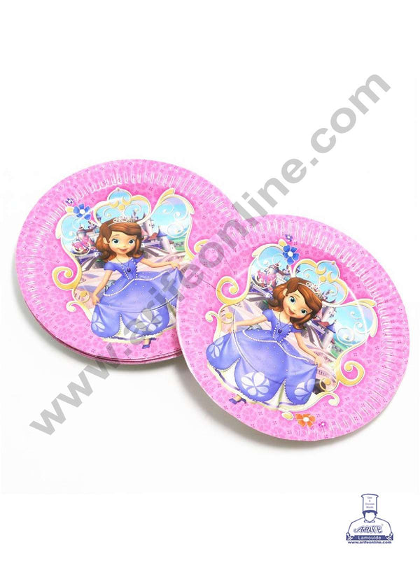 CAKE DECOR™ 9 inch Princess Sofia Theme Paper Plates | Disposable Plates | Birthday | Party | Occasions | Round Plates - Pack of 10