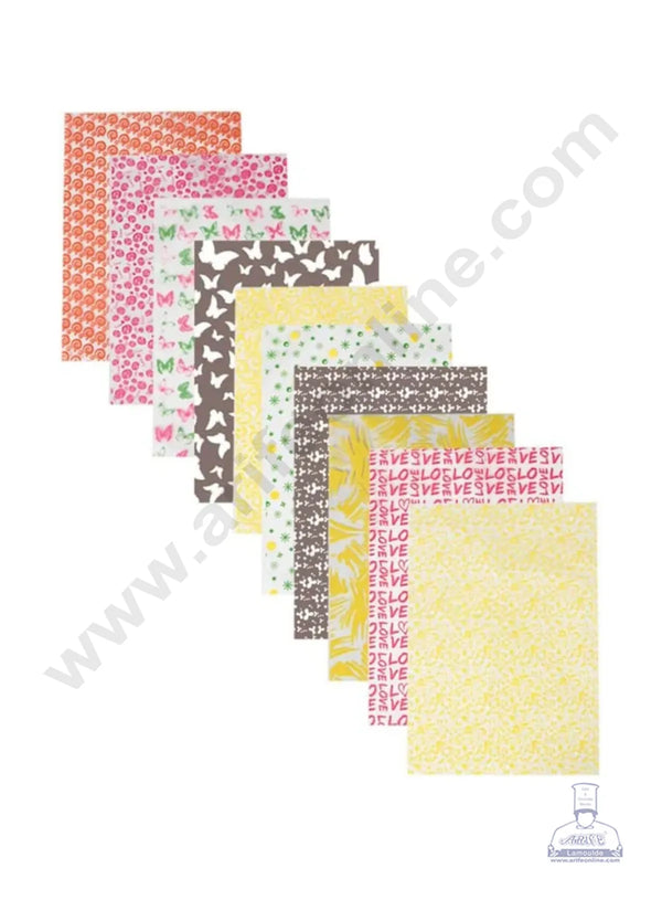 TTM Chocolate Transfer Sheet for Decoration 10 Patterns - Total 50 sheets - Set 1