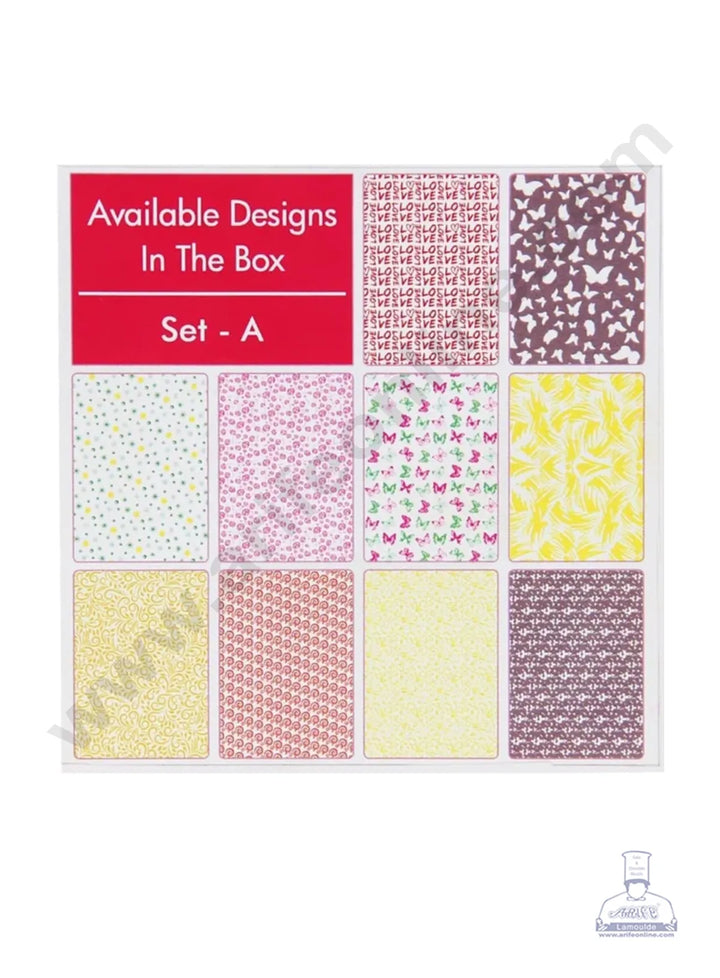 Transfer Pattern Set TTM Chocolate Transfer Sheet for Decoration 10 Patterns - Total 50 she ...