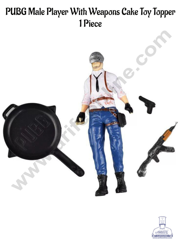 CAKE DECOR™ PUBG Male Player With Weapons Cake Toy Topper - 1 Piece