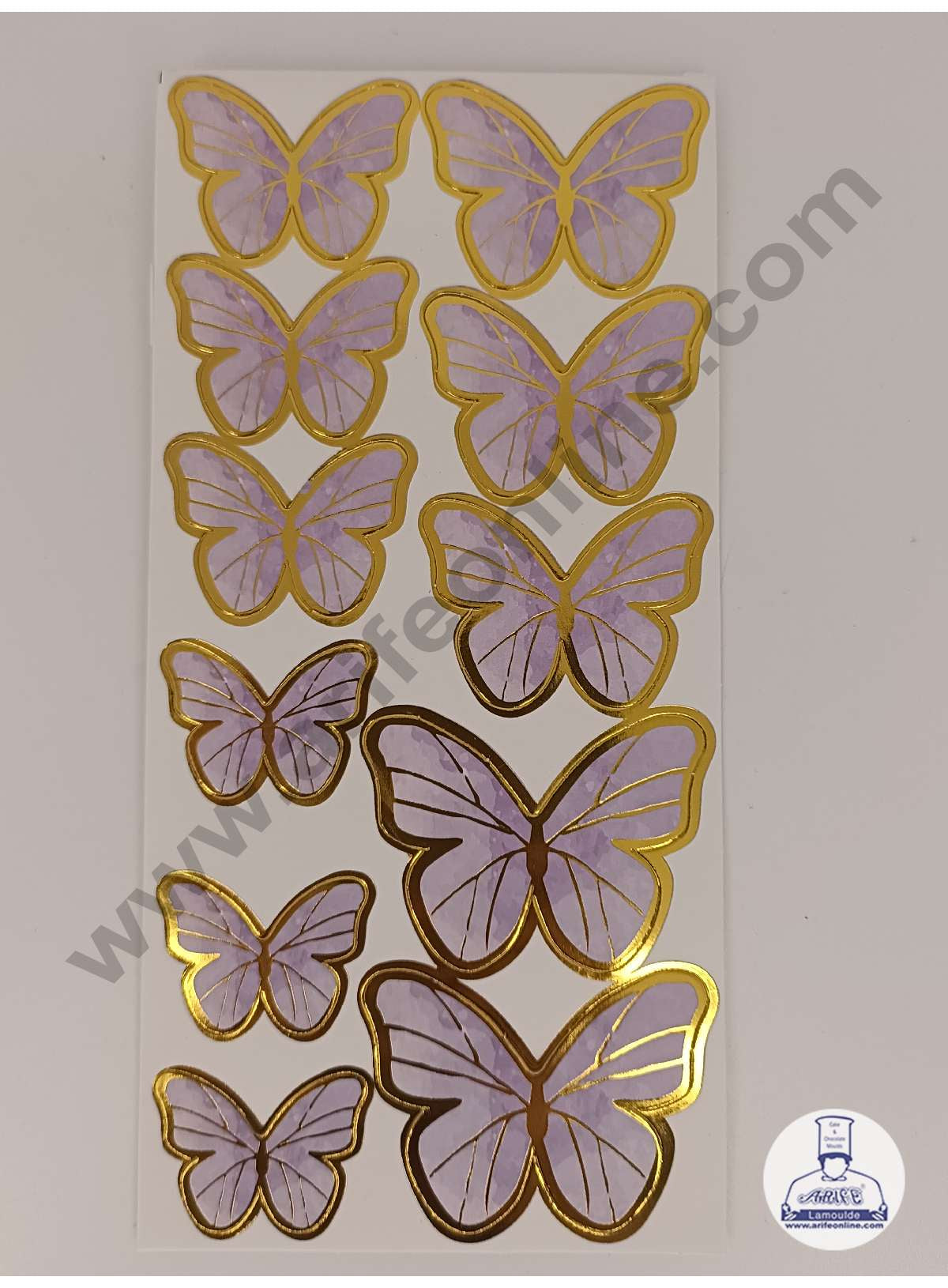 Sticker Paper Topper CAKE DECOR™ 11 pcs Purple Butterfly Paper Topper For Cake And Cupcake ...