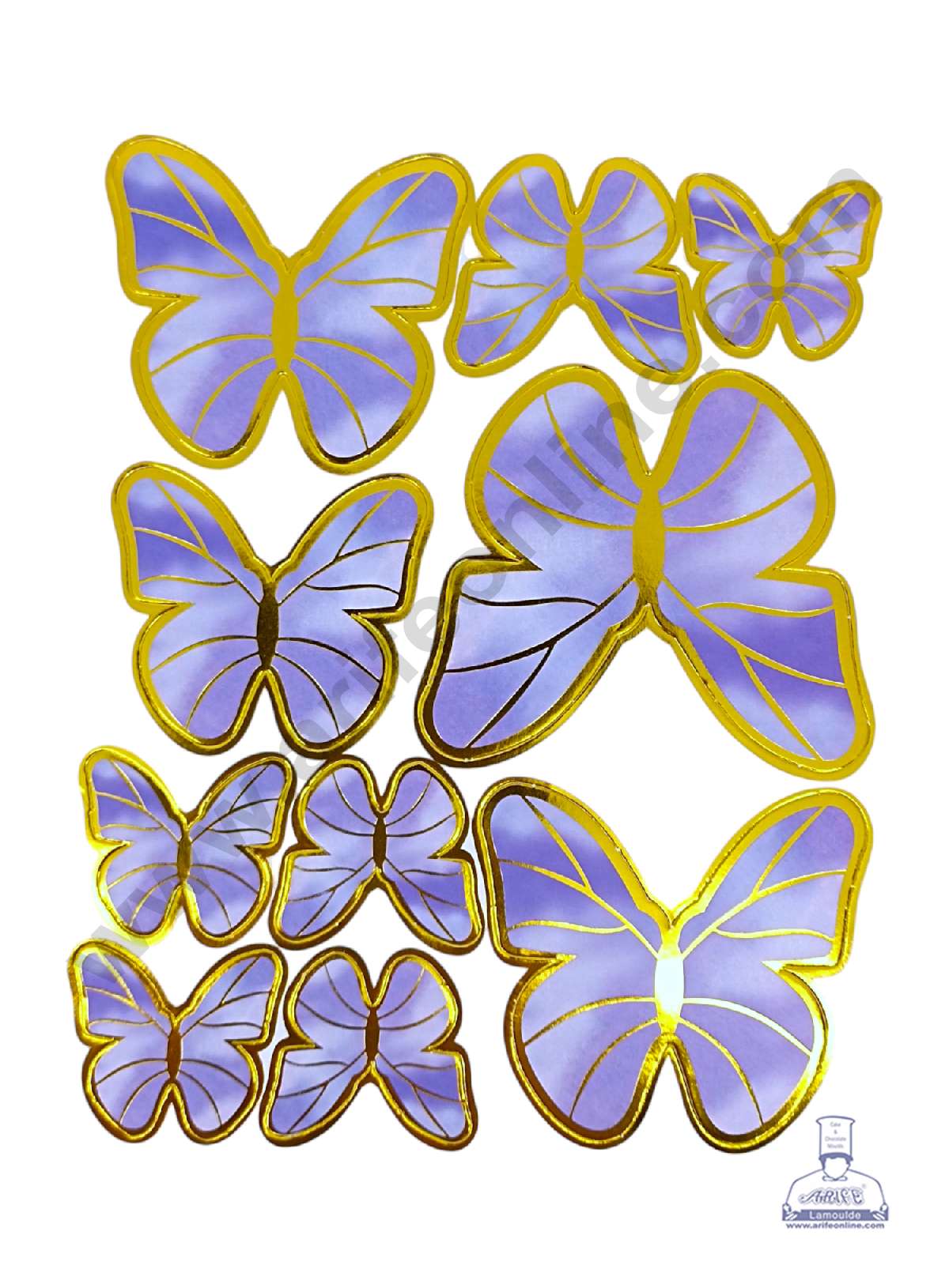 CAKE DECOR™ 10 pcs Light Purple Butterfly Paper Topper For Cake And Cu ...