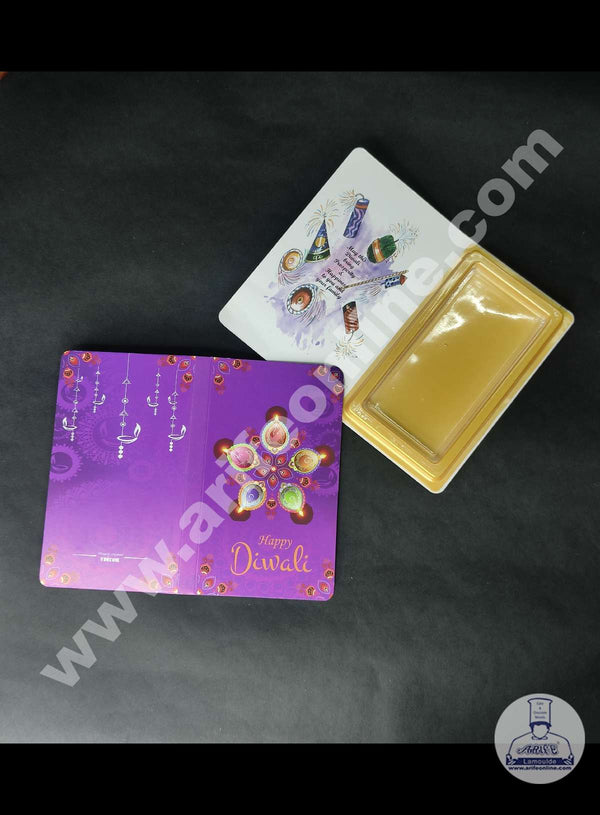 CAKE DECOR™ Happy Diwali Book Shape Chocolate Box (Pack of 1Pc) - Purple
