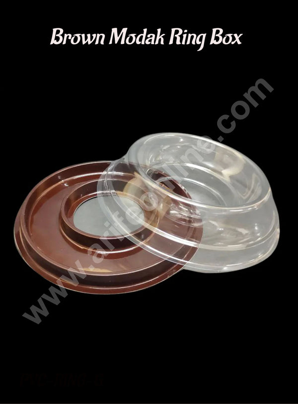 CAKE DECOR™ Brown Modak Ring Box | Hamper box | PVC Box - 1 Piece