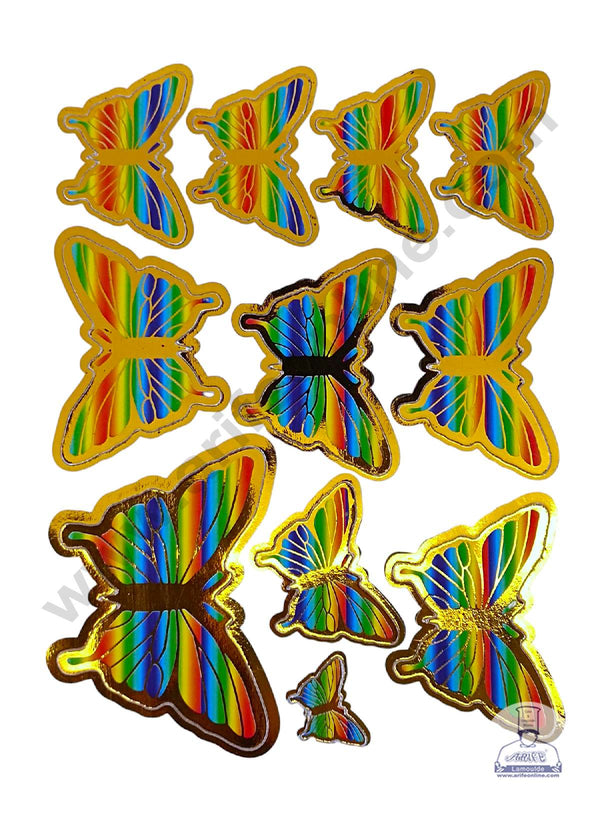CAKE DECOR™ 11 pcs Rainbow Theme Butterfly Paper Topper For Cake And Cupcake ( SBMT-PT-1001-Rainbow-11 )