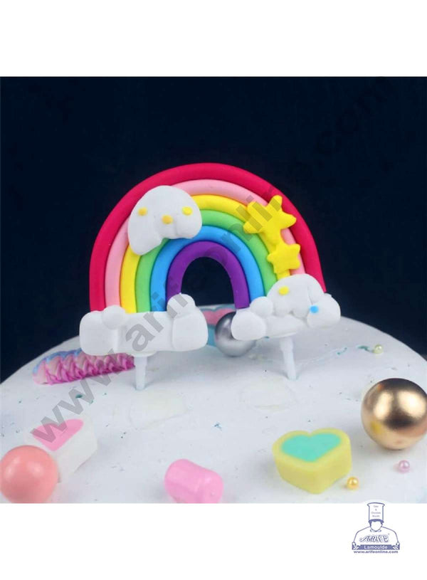CAKE DECOR™ 1 Pieces Rainbow with Cloud & Stars Cake Toppers (SBRainbow-013)