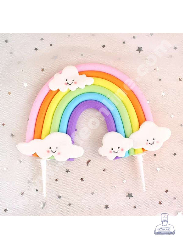 CAKE DECOR™ 1 Pieces Rainbow with Clouds Cake Toppers (SBRainbow-010)