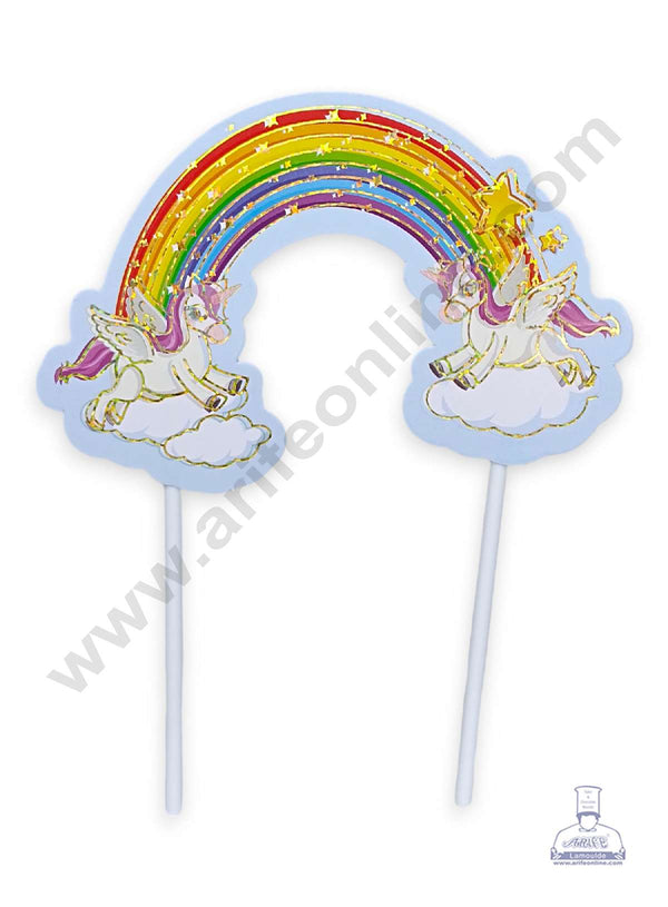 CAKE DECOR™ Rainbow with Unicorns Paper Cake Topper (SB-PT-Unicorns)