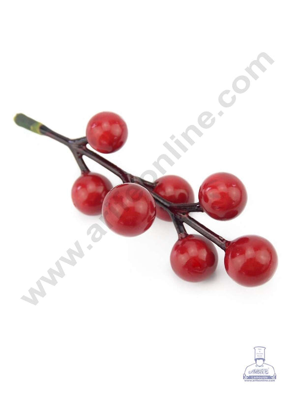 Cake Decor™ Mini Cherry Artificial Flower For Cake Decoration – Red( 10 Bunches )