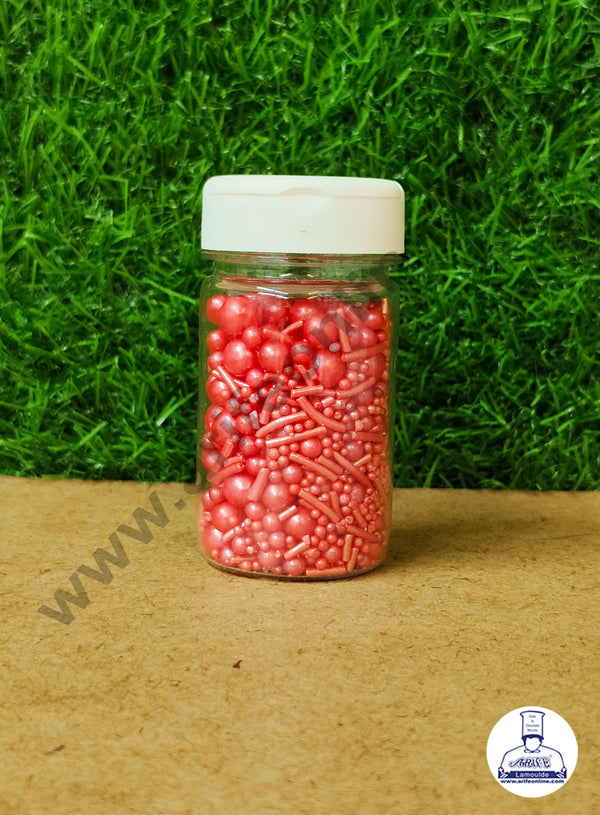 CAKE DECOR™ Sugar Candy – Mix Size Red Balls with Vermicelli Candy – 50 gm