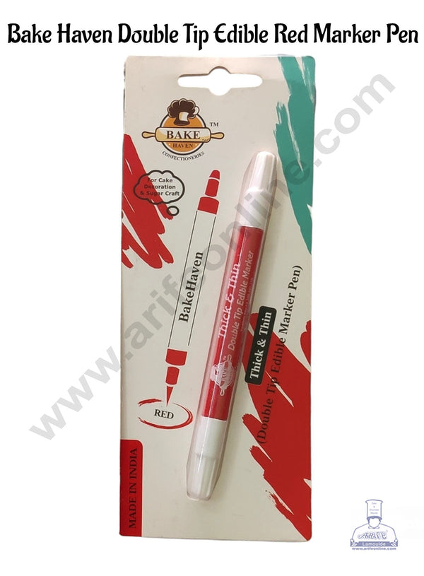 Bake Haven 1 Piece Double Tip Edible Red Marker Pen (SBBH-RED)