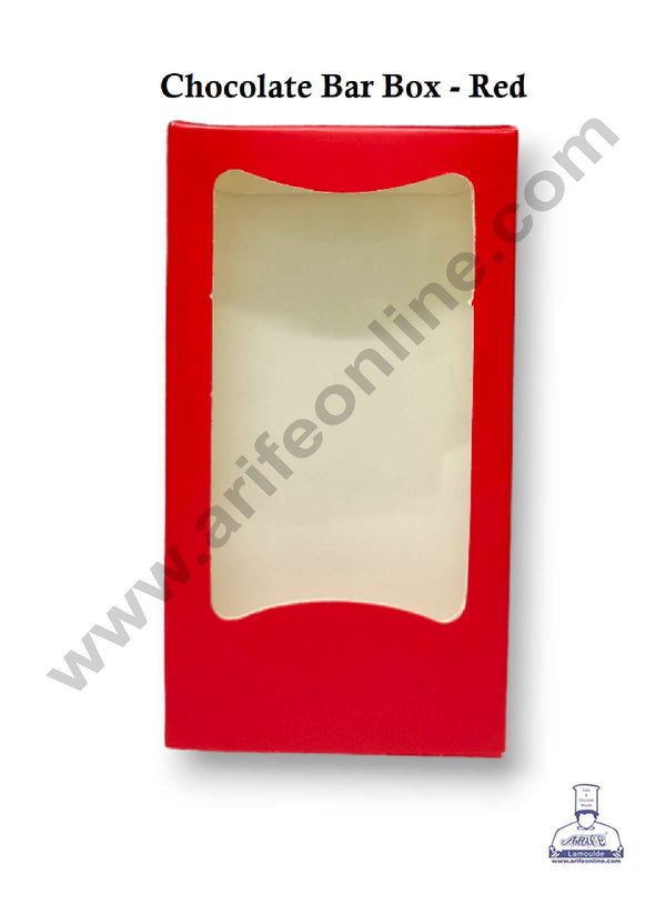 CAKE DECOR™ Medium Chocolate Bar Box - Red ( Pack of 10 Pcs )