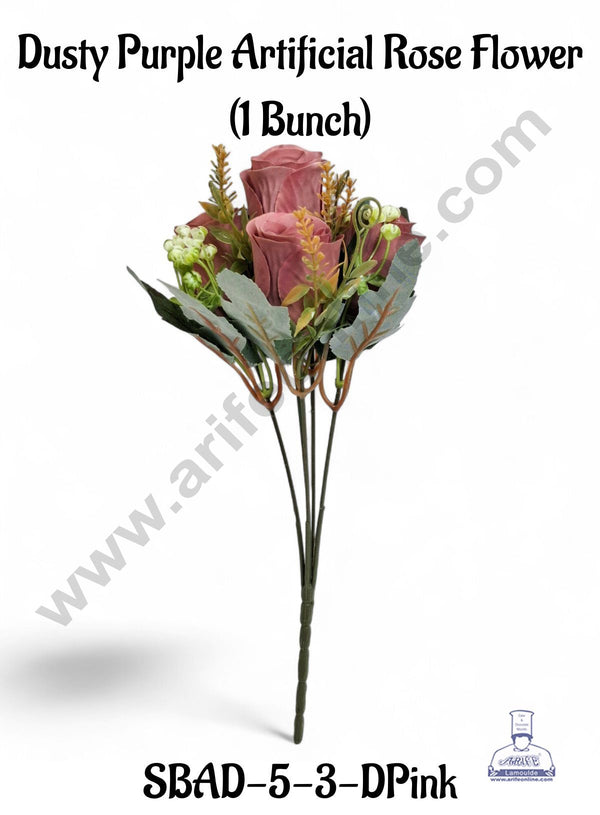 Dusty Pinkish Purple Rose Artificial Flower bunch For Cake Decoration – ( 1 Bunch ) Cake Decor™