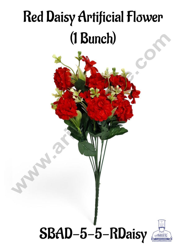 Red Daisy Artificial Flower bunch For Cake Decoration – ( 1 Bunch ) Cake Decor™