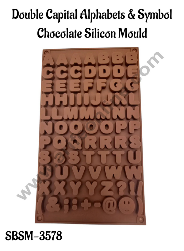 CAKE DECOR™ 81 Cavity Double Capital Alphabets & Symbol Chocolate Silicon Mould