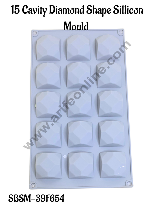 Cake Decor 15 Cavity Silicone Chocolate Mould Diamond Shape Silicon Jelly Candy Mould