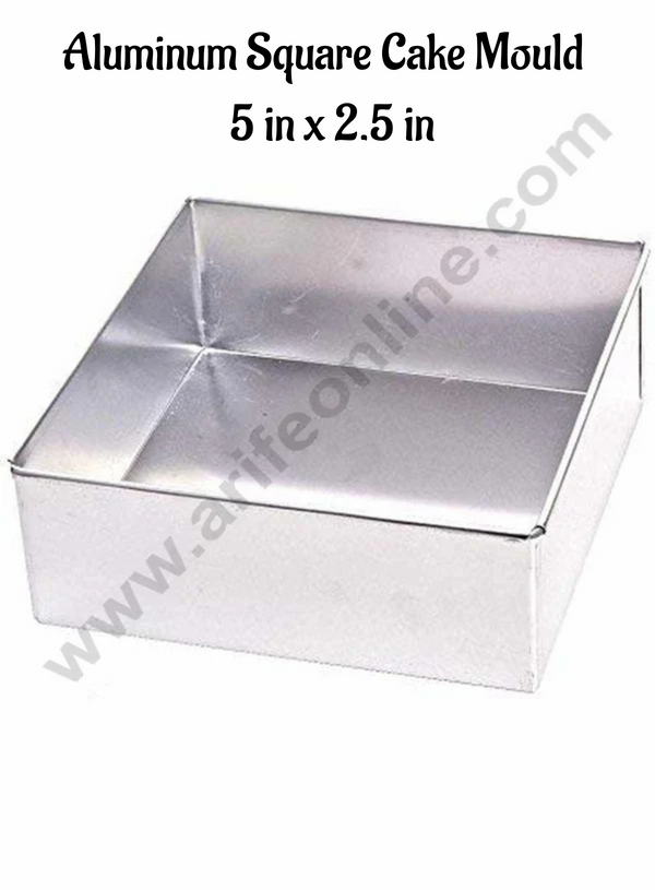 Cake Decor Aluminum Square Cake Mould - 5 in x 2.5 in