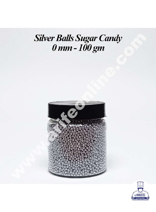 CAKE DECOR™ Balls Sugar Candy Silver - 0 - 100 gms