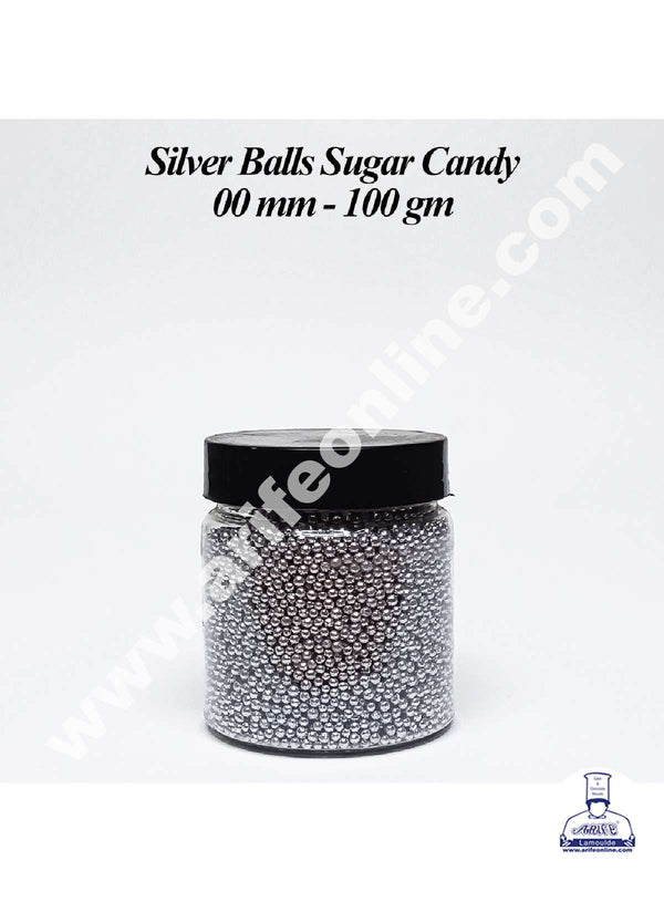 CAKE DECOR™ Balls Sugar Candy Silver - 00 - 100 gms