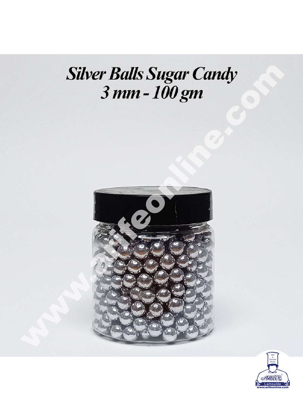 CAKE DECOR™ Balls Sugar Candy Silver - 3 - 100 gms