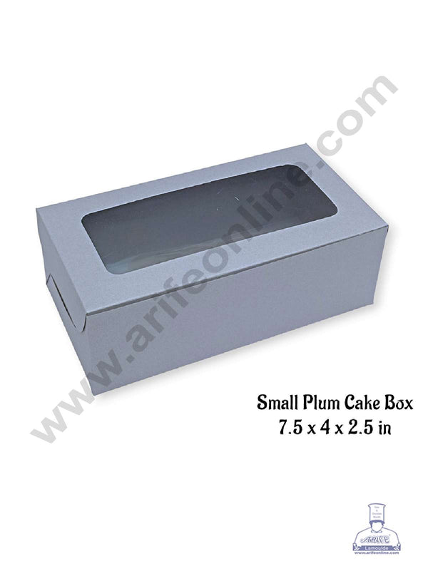 CAKE DECOR™ Grey Plum Cake Box Clear Window, Plum Carriers - Small ( 10 Pcs Pack )