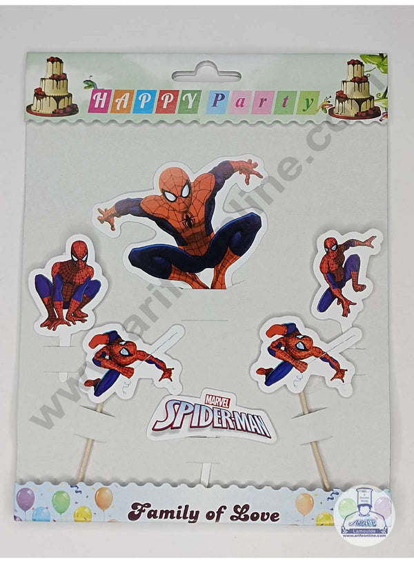 CAKE DECOR™ 6 pcs Spiderman Theme Paper Topper For Cake And Cupcake