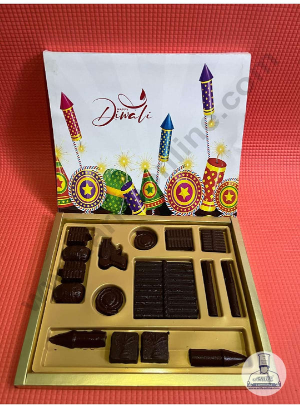 CAKE DECOR™ Happy Diwali Chocolate Box | Ethnic Sweet Delights | Gift Box - Mix Pataka 01 (Pack of 1 Piece)