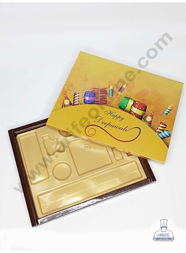 CAKE DECOR™ Happy Diwali Chocolate Box | Ethnic Sweet Delights | Gift Box - Mix Pataka 02 (Pack of 1 Piece)