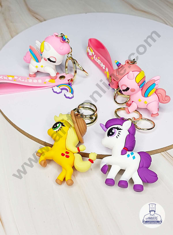 CAKE DECOR™ Cute Unicorn Key Chain | Cartoon Pony | Return Gifts | Assorted - 1 Piece