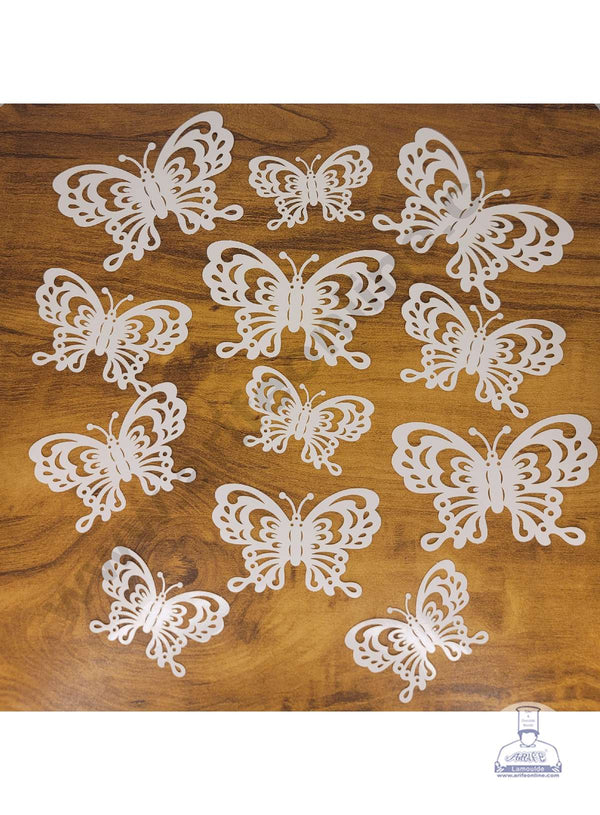 CAKE DECOR™ 12 Pcs Imported White Butterfly Paper Topper for Cake & Cupcake Decoration (SBMT-PT-IMP-007)
