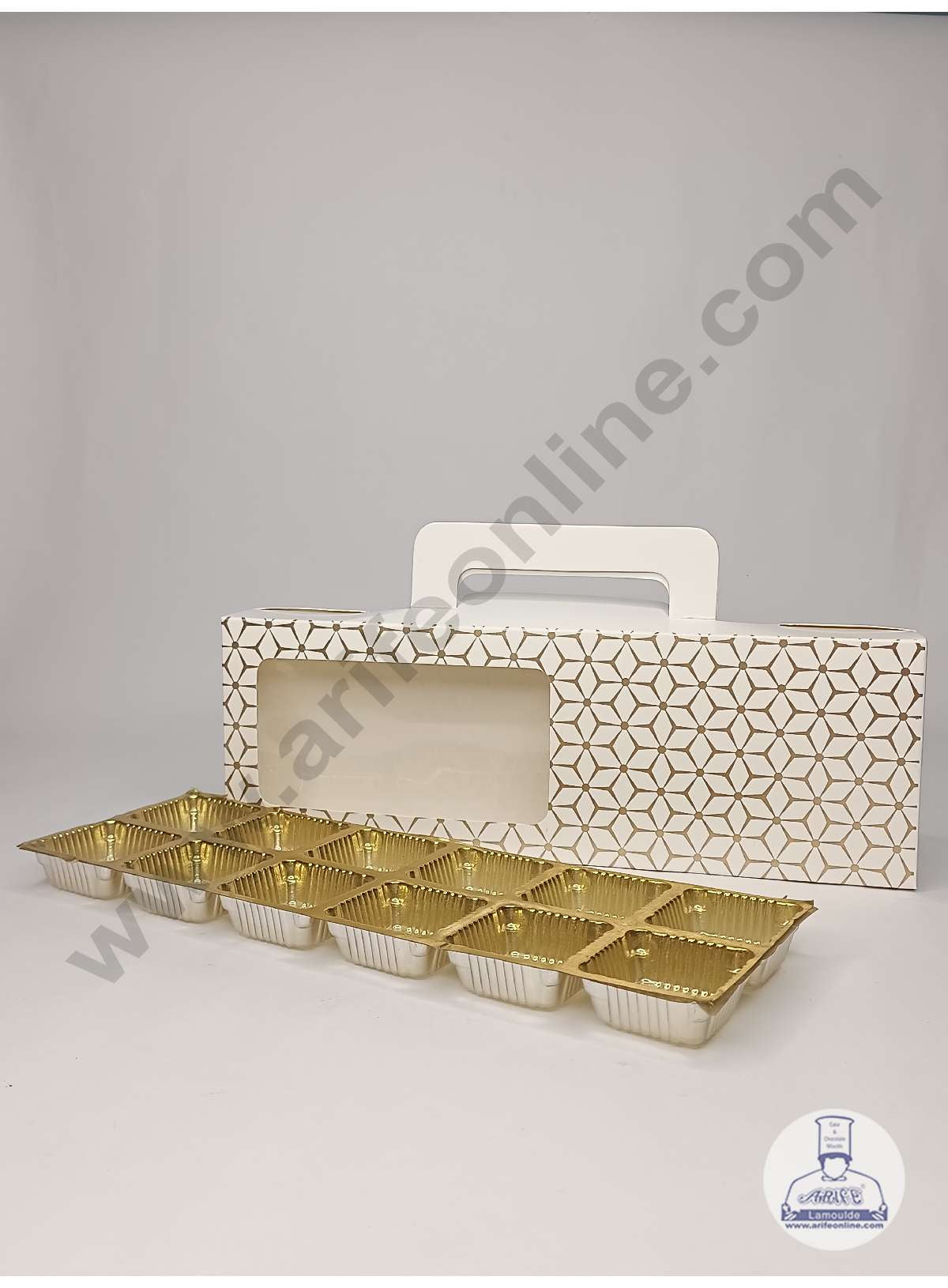 Home CAKE DECOR™ 12 Cavity Rectangle Shape 3D Cube Print Chocolate Box ...