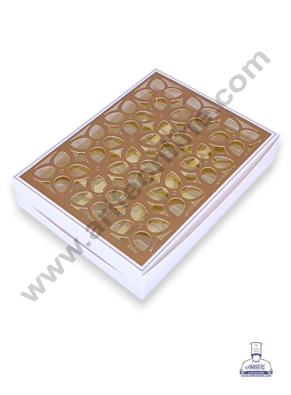 CAKE DECOR™ 12 Cavity Chocolate Box with Cavity & Cutout Window Without Handle ( 10 Piece Pack ) - White