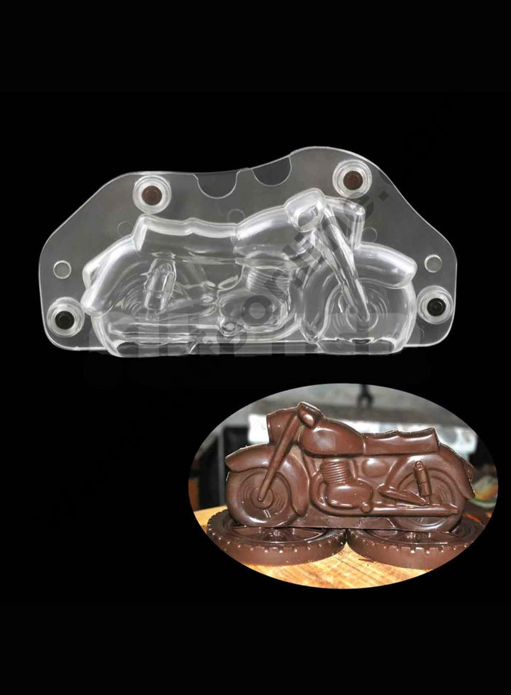 Cake Decor Polycarbonate 3D Bullet Bike Chocolate Mold Cake Decorating Chocolate Mould Tools