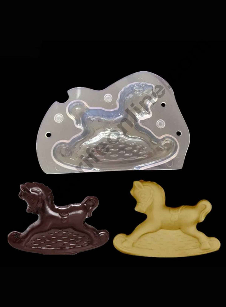 Cake Decor Polycarbonate 3D Horse Baby Cart Chocolate Mold Cake Decorating Chocolate Mould Tools