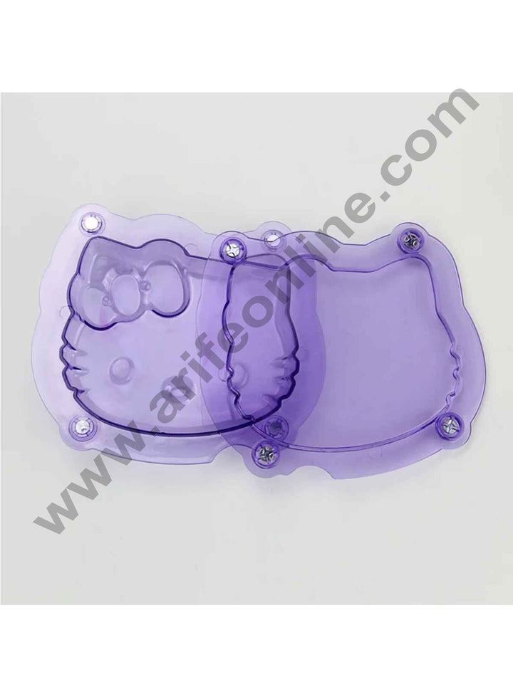 Cake Decor Polycarbonate 3D Hello Kitty Face Chocolate Mold Cake Decorating Chocolate Mould Tools