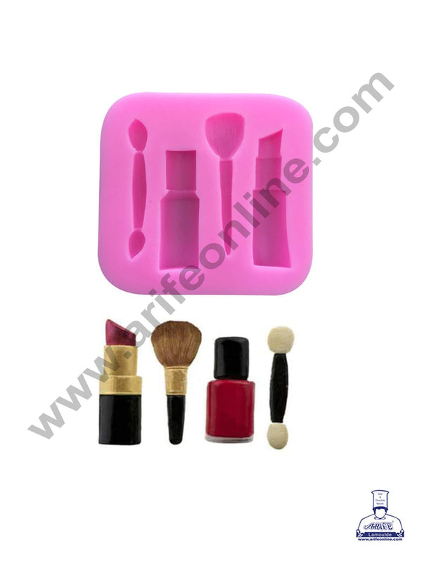 Cake Decor Silicone 4 Cavity Makeup Brush Fondant Marzipan Mould