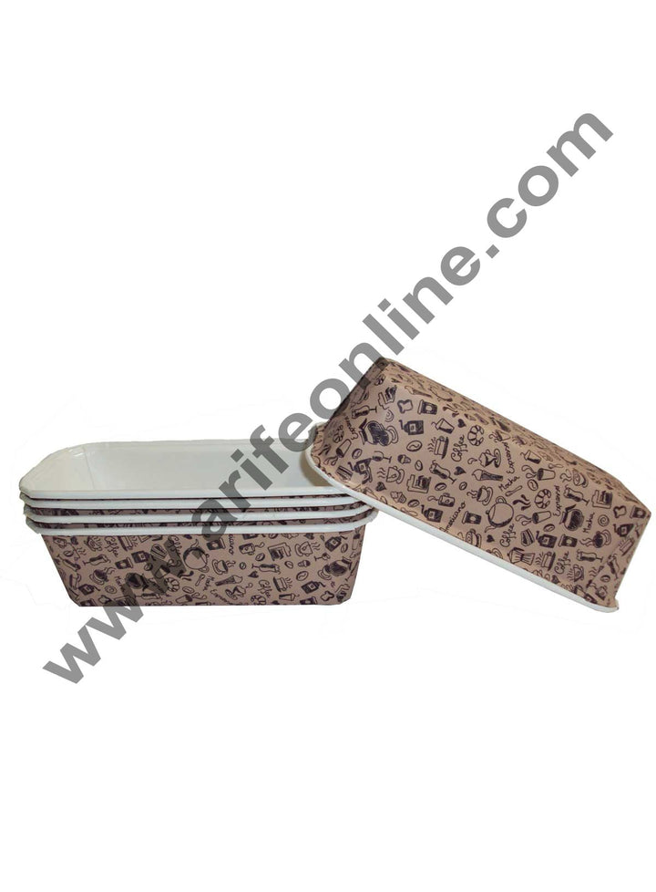 Novacart Bake & Serve Paper Baking Mould By Cake Decor - Plum Cake Mould Brown 10 Pcs