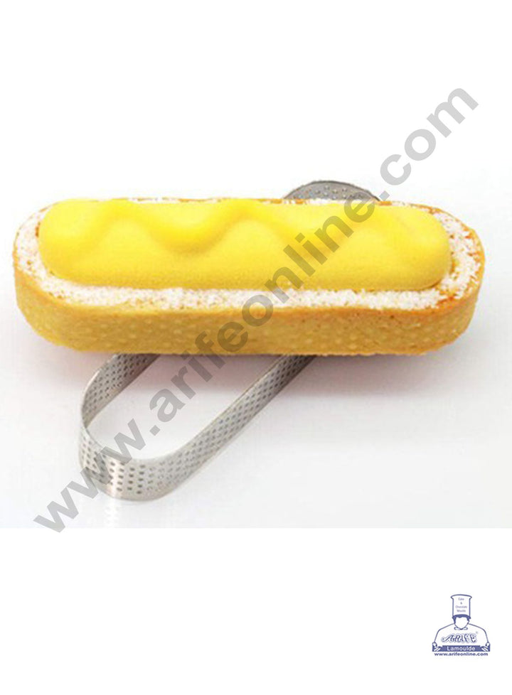 Cake Decor Stainless Steel Perforated Oval Tart Cake Ring - 3 Inch