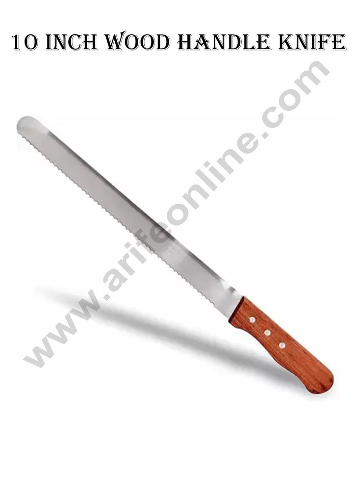 Cake Decor 10 Inch Wooden Handle Knife, Combo Cake Palette Knife