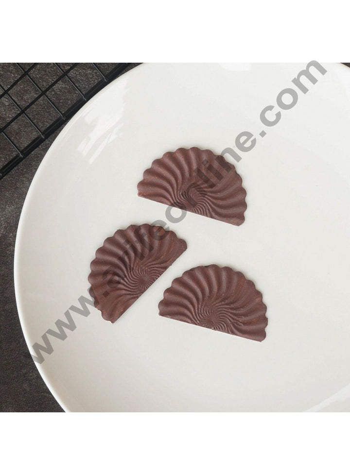 Cake Decor Silicon 10 in 1 Ruffle Fan Shape Chocolate Garnishing Mould Cake Insert Decoration Mould