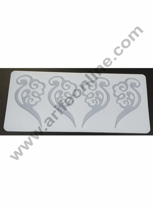 Cake Decor Silicon 4 in 1 Florest Shape Chocolate Garnishing Mould Cake Insert Decoration Mould