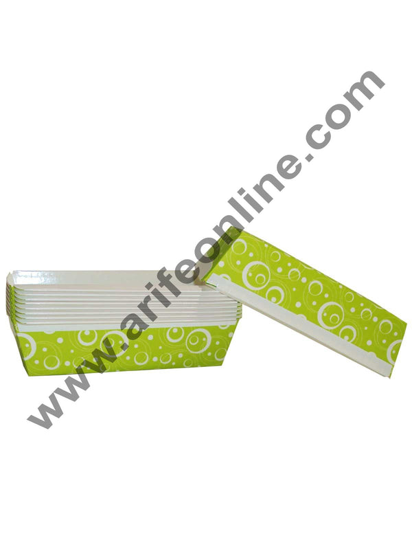 Novacart Bake & Serve Paper Baking Mould By Cake Decor - Plum Cake Mould Green 10 Pcs