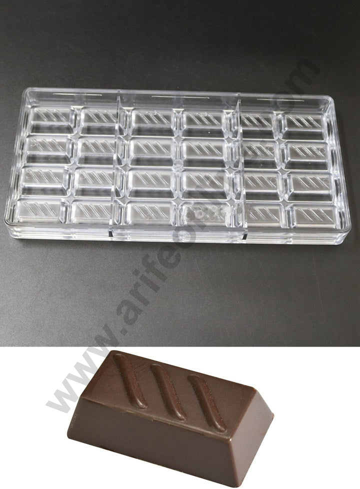 Cake Decor 24 Cavity Rectangle Shaped Polycarbonate Chocolate Mould SB-1024