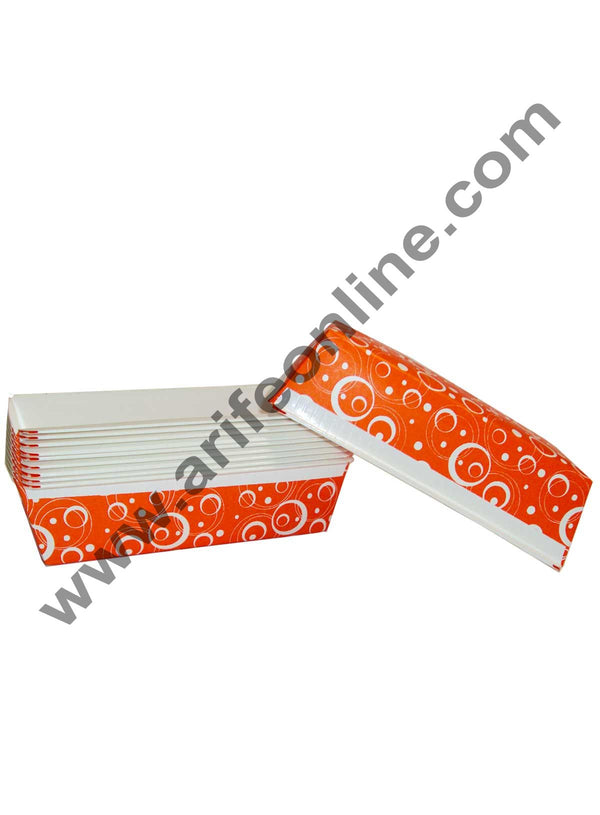 Novacart Bake & Serve Paper Baking Mould By Cake Decor - Plum Cake Mould Orange 10 Pcs